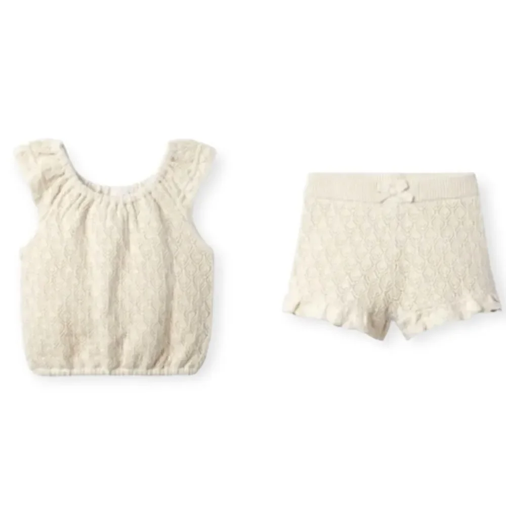 Janie and Jack Crochet Scalloped Trim Top and Shorts Size 16